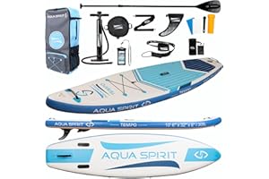 AQUA SPIRIT iSUP nadmuchiwana deska do paddle z plecakiem, smyczą, wiosłem, matę do przewijania i wodoodpornym etui na telefon