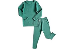 DreamBuy Conjunto Algodon Dos Piezas, Pijamas para Bebe,niñas,niños,Pantalones y Manga Larga, Trajes para Bebes, Acanalados, a Rayas, Otoños Invierno, Ropa de Abrigo