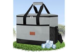 BUOAZR Sac Isotherme, 30L Grande Capacité, Imperméable Pliable Lunch Bag, Lunch Bag Réutilisable, Protection de Fraîcheur, Portable Sac Pique Nique pour Courses, Barbecue, Camping, Voyage