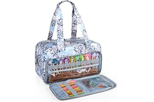 CURMIO Borsa porta filati, borsa tote per uncinetto, progetto di lavoro a maglia e accessori, ideale per principianti all'uncinetto e amanti del lavoro a maglia, solo borsa, Dente di leone