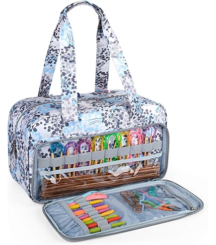 Katech Opbergtas voor Wol, Geschikt voor Het Transporteren van Brei- en Haakwol en Zakken voor Accessoires (Geen Accessoires inbegrepen), Geschikt voor Breiliefhebbers - Blauw