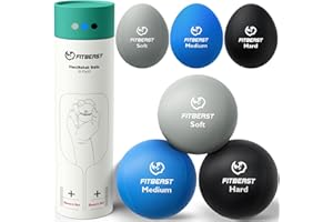 FitBeast Palline antistress per adulti, confezione da 6 palline terapeutiche per mani, morbide, medie, dure, a tripla densità, verde, arancione, blu
