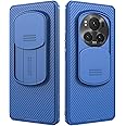 For Honor Magic 6 Pro Case, Camera Lens Protection Slide Cover Mobile Phone Case, TPU Shockproof Airbag Bumper Back Cover, Anti-Fingerprint Slim Fit Protective Casing (Blue)