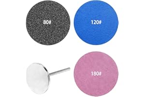 CIMVIDI 150 pezzi Set di dischi di levigatura per pedicure, pedicure da 25 mm, carta vetrata per smerigliatrice elettrica per piedi, dischi di carta vetrata di rimozione a grana 80/120/180, con asse piatto