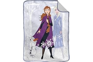 Jay Franco Disney Frozen Winternszene 130 x 150cm Flauschige Sherpa Fleece-Wurfdecke