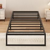 Yicensen Single Bed 90 x 190 cm with Steel Slats Height 30 cm, Black | Easy assembly, silent, maximum load 350 kg, space unde