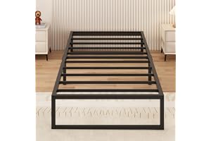 Yicensen Sängram 90x190 cm, Enkelsäng Plattform Metallsäng med Tunga Metalllameller för Stabilt Stöd, Enkel Montering, Ljudfr