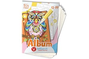 Sabbiarelli Sand-it For Fun - Album Animali Fantastici: 5 Disegni Adesivi A5 da Colorare con Sabbia Colorata (non inclusa), Hobby Creativo, Sand Art Rilassante, Ragazzi Ragazze e Adulti