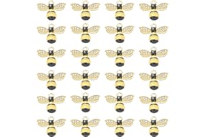 SUNNYCLUE 1 Scatola 24 Pezzi Ciondoli Ape in Smaltata Api d'oro con Ciondolo in Strass di Cristallo per La Creazione di Gioielli, Collane, Bracciali, Orecchini