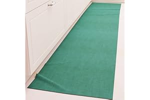 PETTI Artigiani Italiani - Tappeto Cucina, Passatoia Cucina, Tappeto Cucina Lavabile Antiscivolo, Tappeto Runner Cucina, Tappeto Tinta Unita 52x240 cm Verde, 100% Made in Italy