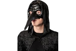 CARNAVALIFE Máscara de Médico de la Peste para Disfraz Medieval Adulto, Mask con Pico Similar a un Pájaro para Halloween Carnaval y Fiestas Temáticas, Talla única
