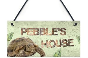 Red Ocean Personalised Pet Turtle Tortoise House Hanging Sign Home Plaque Pet Gifts