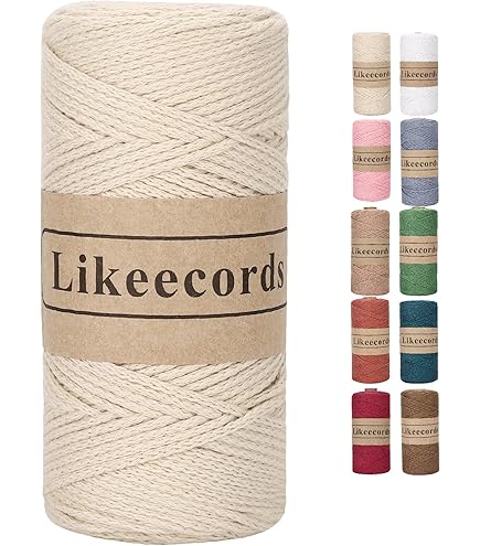 Ayaz Macrame Craft Cord - 3mm Soft Polyester Rope 250g 175m For DIY Projects