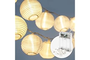 COBUS CozyHome Luces led pilas linternas - 20 linternas LED blanco cálido & 7m I Con temporizador I Guirnalda luces exterior Luces decorativas habitacion Fairy lights decoracion Luz led Luces de hadas Luzes