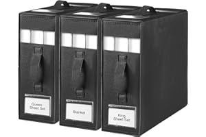 NAYAHOSE Bed Sheet Organizers Storage Bins for Closet,3 Pack Foldable Bedsheet Container Cube (Queen or King Size), Bedding Storage Box for Sheets,Duvet Covers and Pillow cases