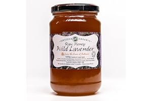 THE RAW HONEY SHOP RAW NATURAL HIVE PRODUCTS Antonio's Raw Certified Organic Wild Lavender Honey |Pure Wilderness Honey |Unpasteurised |Single Origin |The Raw Honey Shop |(500g)