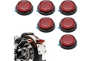 XWYDZ 6 Pcs Number Plate Reflector Motorbike, Motorcycle Reflector, Red Reflectors - Self-Adhesive Round Reflectors with High Visibility Design, Universal Fit for Motorcycles/Bicycles/Trailers & Gates