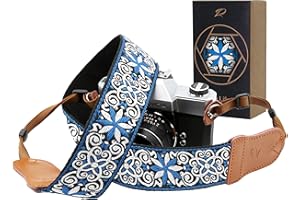 'Padwa Lifestyle Camera Strap - 2'' Wide Cowhide Head Cotton Camera Straps for Photographers'