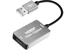 HDMI Video Capture, KUYiA Audio Video Capture Cards HDMI to USB 2.0, 1080P&30hz Record For DSLR Camcorder Action Cam,Live Broadcast HDMI Into USB (Grey)