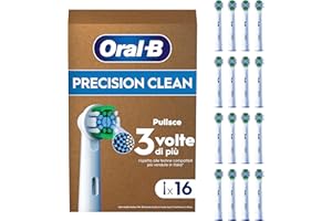 Oral-B Replacement Oral B Toothbrush Heads, 16 Genuine White Oral B Pro Precision Clean Toothbrush Heads, Pack Suitable For Letterhole
