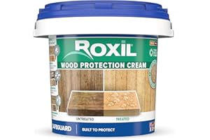 ROXIL Wood Protection Cream - Instant Waterproofing Clear Treatment, Weatherproofs: Fences, Decking, Furniture, Sheds