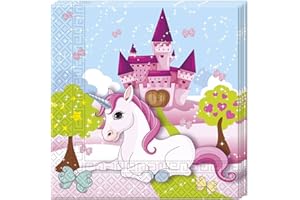 Procos Lot de 20 serviettes en papier licorne 33x33cm multicolore taille unique 10035598