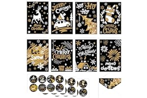 DERAYEE Biglietti Auguri di Natale,16 Pezzi Biglietti di Auguri Natalizi con Buste,Cartoline Biglietti Piegati Natale per Famiglia,Amici,Colleghi