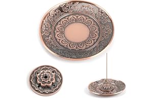 BUYSOW Ottone Porta Incenso, Porta Incenso Loto per Bastoncini, Bruciatore Incenso Vintage a Forma di Loto Brucia per Soggiorno Ufficio Meditazione Yoga Bagno Essenziale per Gli Amanti dell'incenso