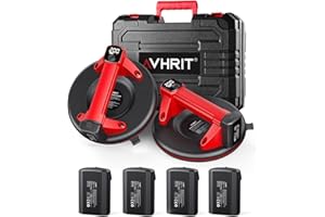 Avhrit Ventosas Eléctricas para Cristal/Azulejos, Ø210mm con 4x 2000mAh, 200KG Máx, Pantalla LCD, Elevador para Vidrio, Piedra y Metal, Ideal para Hogar y Trabajo Profesional (2 Piezas)