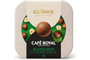 ‎COFFEEB BY CAFÉ ROYAL CoffeeB by Café Royal Hazelnut 10x9 Kaffee Balls – Speziell für die Verwendung der CoffeeB-Kaffeemaschine – Rainforest Alliance – 100% Kompostierbar