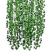Orret Home 12 Pieces 240 cm Artificial Ivy Leaves &ndash; Natural Looking Decorative Plant, Garden and Home Decor, Natural Gas Pipe Closure