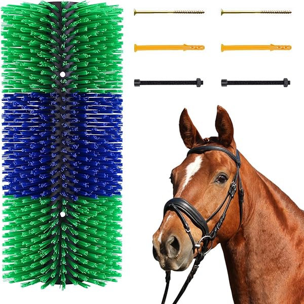 Lot De 2 Brosses/tapis à Gratter Pour Chevaux - 44x33.8 Cm, En Caoutchouc, Pour Soulager Les Démangeaisons Et Nettoyer Le Pelage - 13