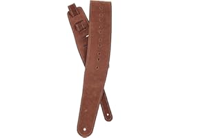 D'Addario Accessories Vented Leather Guitar Strap - Guitar Accessories - Electric Guitar Strap, Acoustic Guitar Strap, Acoustic Electric Guitar Strap & Bass Guitar Strap - Honey Suede Apache