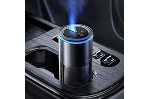Ceeniu Smart Car Air Freshener, Enhanced Fountain Mist Nozzle, Ultrasonic Mist, Auto On/Off, Adjustable Mode, Long-Lasting Battery, Ambient Light, Cologne, 2025 Upgrade CF12 Aroma Diffuser