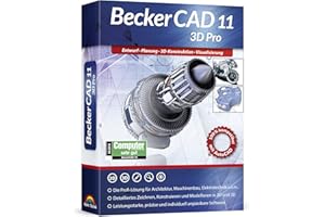 MARKT + TECHNIK BeckerCAD 11 3D PRO für Windows 11 10 8 7 | Cad-Software für Architektur, Maschinenbau, Modellbau und Elektrotechnik | 3D Zeichenprogramm kompatibel mit Autocad