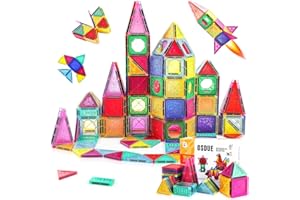 OSDUE Montessori zabawki magnetyczne z klocków, 70 elementów, zabawki magnetyczne, zabawki dla dzieci, prezent na Boże Narodzenie, urodziny, prezent od 3, 4, 5, 6, 7, 8 lat, dla chłopców i dziewczynek