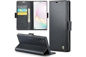 Phernykas Handyhülle für Samsung Galaxy Note 10 Plus Klapphülle, Leder Wallet mit Standfunktion und Kartenfächern Cover Samsung Galaxy Note 10 Plus 360 Grad hülle Stoßfeste Flip Case (Schwarz)