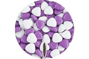 EinsSein 1kg Dragees mariage au chocolat cœur Mix médium blanc-violet brillant dragées baptême communion amandes feter et recevoir fêter de fete couleur pas cher aux bombe tag voir mes etui contenant