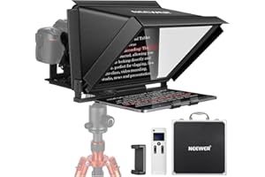 NEEWER X12 Teleprompter de Aleación Aluminio con Control Remoto RT-110 y Aplicación, Compatible con iPad, Tablets iOS/Android, Smartphones, Cámaras DSLR.