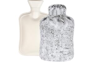 GOFADY 2L Bolsa de Agua Caliente, Botella de Agua Caliente con Cubierta de Cintura Suave, Hot Water Bottle para Cintura, Espalda, Piernas, Cuello y Hombros Adecuado