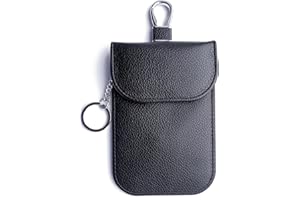 GENERIC RFID Signal Blocker Faraday Pouch for Car Keys, Premium PU Leather, Jammer for Keyless Entry, Relay Attack Prevention (Black)