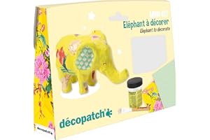 ‎DECOPATCH Decopatch Décopatch KIT029C Bastel Mini-Set Pappmaché (ideal für Kinder, Elefant) 1 Set