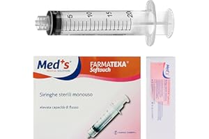FARMAC-ZABBAN 50 Siringhe monouso sterili da 20 ml attacco LUER LOCK - Siringa sterile senza ago