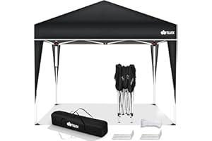 tillvex Gazebo 3x3m impermeabile | Gazebo pieghevole pop-up regolabile in altezza | Tenda da giardino protezione UV 50+ | Tenda Padiglione con borsa (Nero)