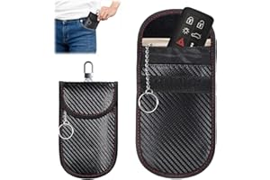 FePen Etui Anti Rfid Clé Voiture, Pochette Faraday Clé Voiture Rfid – Noir/rouge/blanc – Lot de 2 Étuis de Pochette Voiture Protection Clef – Faraday Pouch Bag – Pochette Anti Rfid (noir)