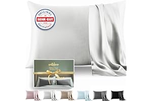 ‎WELLDORA Welldora Kissenbezug 100% Seide 40x80 | Hohes Gewicht 22 Momme, ideal für Haut und Haar | Höchste Güteklasse 6A | Oeko-Tex zert. in der Schweiz | Seidenkissenbezug Silk Pillowcase Elfenbeinweiss
