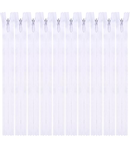 Lot De 10 Fermetures éclair Invisibles En Nylon 40 Cm - Pour Couture Vêtements, Jeans, Robes, Sacs (5 Couleurs) - 3