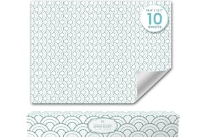 LINDA'S ESSENTIALS Fresh Linen Scented Drawer Liners (10 Large Sheets, 50cm x 36.5cm) - Non Adhesive Drawer Fresheners & Lining Paper for Drawers, Bedroom & Wardrobe Shelves - Drawer Liners Scented for Clothes