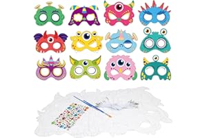 YOLOUP Tier Masken aum Ausmalen Kinder Papierbastelset zum Bemalen Kreatives Papiermaske Bastelset für Mädchen Jungen Karneval Halloween Kindergeburtstag