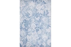 LuxFocus Można prać w pralce, dywan vintage, kwiatowy, nowoczesny, wiejski, antypoślizgowy, dywanik, składany, do wewnątrz, na zewnątrz, wycieraczka, dywan do salonu, sypialni, jadalni, 80 x 150 cm,